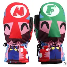 Детские зимние лыжные перчатки, утепленные перчатки, милые теплые мотоциклетные перчатки для катания на сноуборде