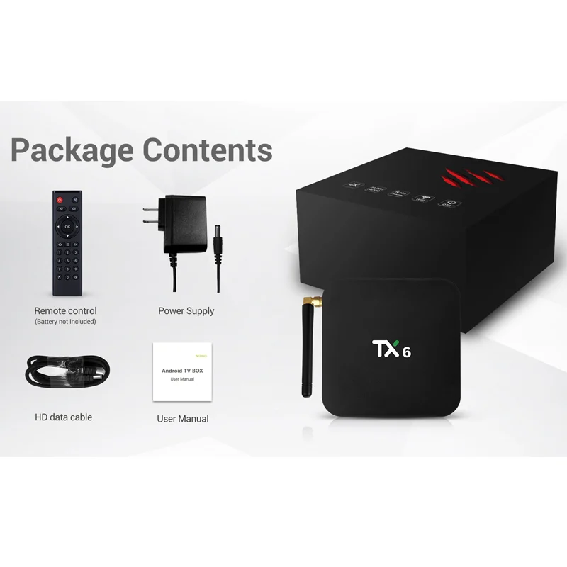 Android TV box TX6 Android 9,0, 4 Гб оперативной памяти, 32 Гб встроенной памяти, 64 ГБ 2,4/Wi-Fi 5 ГГц 4 K 1080 P BT4.1 поддержка IPTV Youtube USB3.0 Media Player h96 max x2 TX6