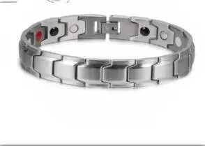 Модные ювелирные изделия Исцеление пихта Магнитный титановый Биоэнергетический браслет для мужчин, аксессуары для кровяного давления, серебряные браслеты, подарок - Цвет: sliver single
