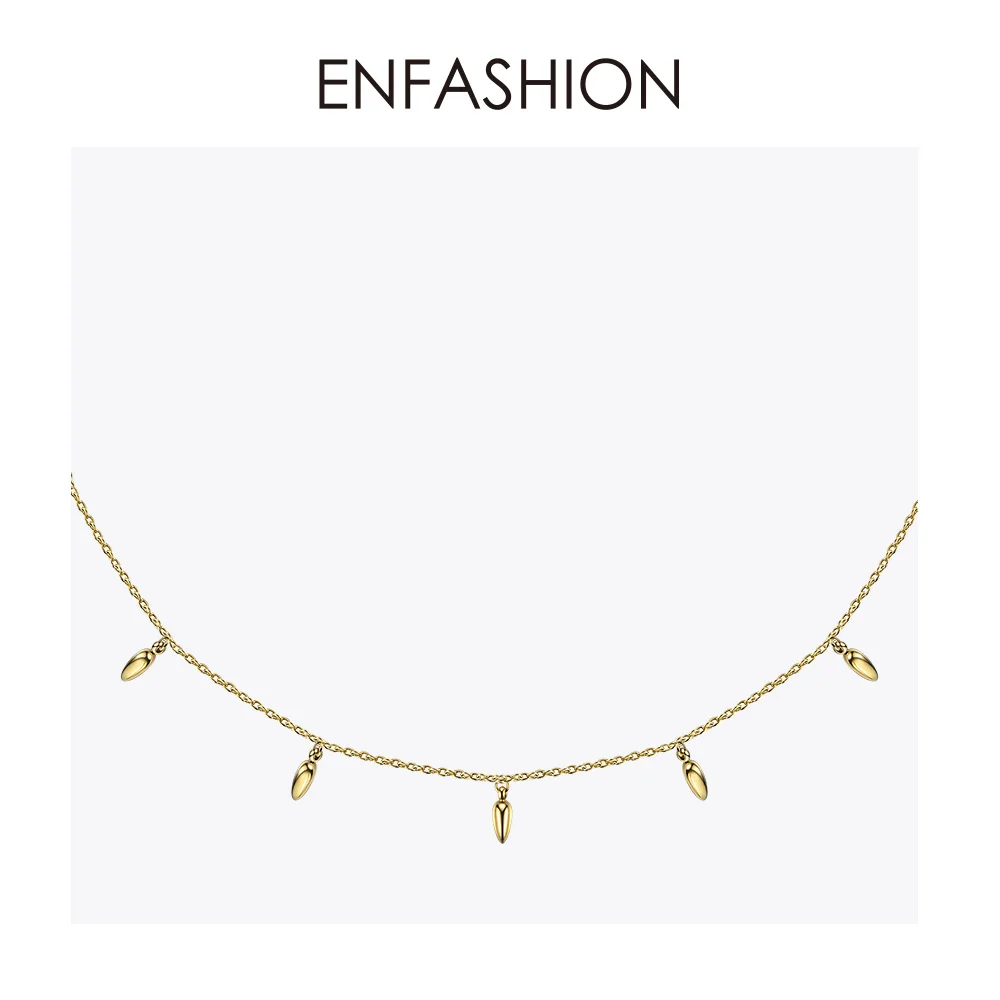 Enfashion, Пшеничное колье, ожерелье для женщин, массивная цепочка из соснового ореха, ожерелье с золотым цветом, богемное праздничное ювелирное изделие, колье для женщин, PM193002