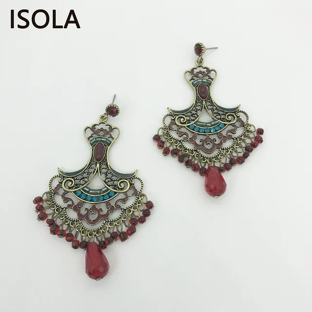 Isola Hollow Statement Large Filigree Chandelier Earrings Clic Isola Hollow Statement Large Filigree Chandelier Earrings Clic Vintage Dangle Ethnic Boho For Woman
