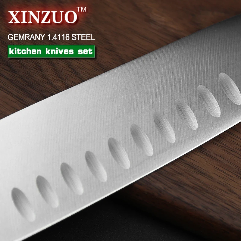  XINZUO Kitchen tool 3 PCs Kitchen Knife Set Utility Chef Knife Germany 1.4116 Stainless Steel Kitch - 32723753381