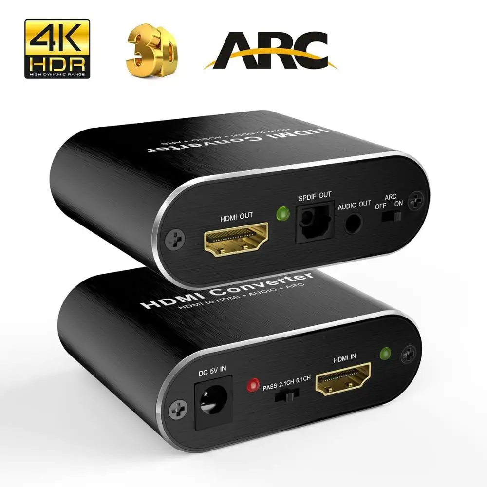 HDMI аудио сплиттер экстрактор 4K 60hz HDMI к аудио экстрактор 5,1 ARC аудио независимый выход стерео SPDIF сигнал HDMI переключатель