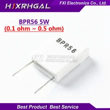 10pcs BPR56 5W 0.1 0.15 0.22 0.25 0.33 0.5 ohm Non-inductive Ceramic Cement Resistor 0.1R 0.15R 0.22R 0.25R 0.33R 0.5R