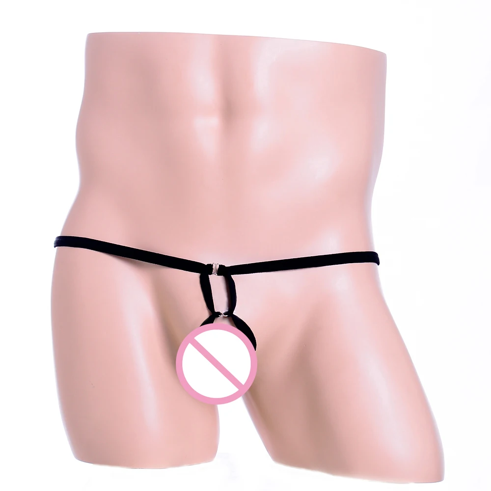 1pcs Sexy Mens Thong G-String Open Ring Mini Briefs Stretchy Underwear Bikini Mens Jockstrap Underwear