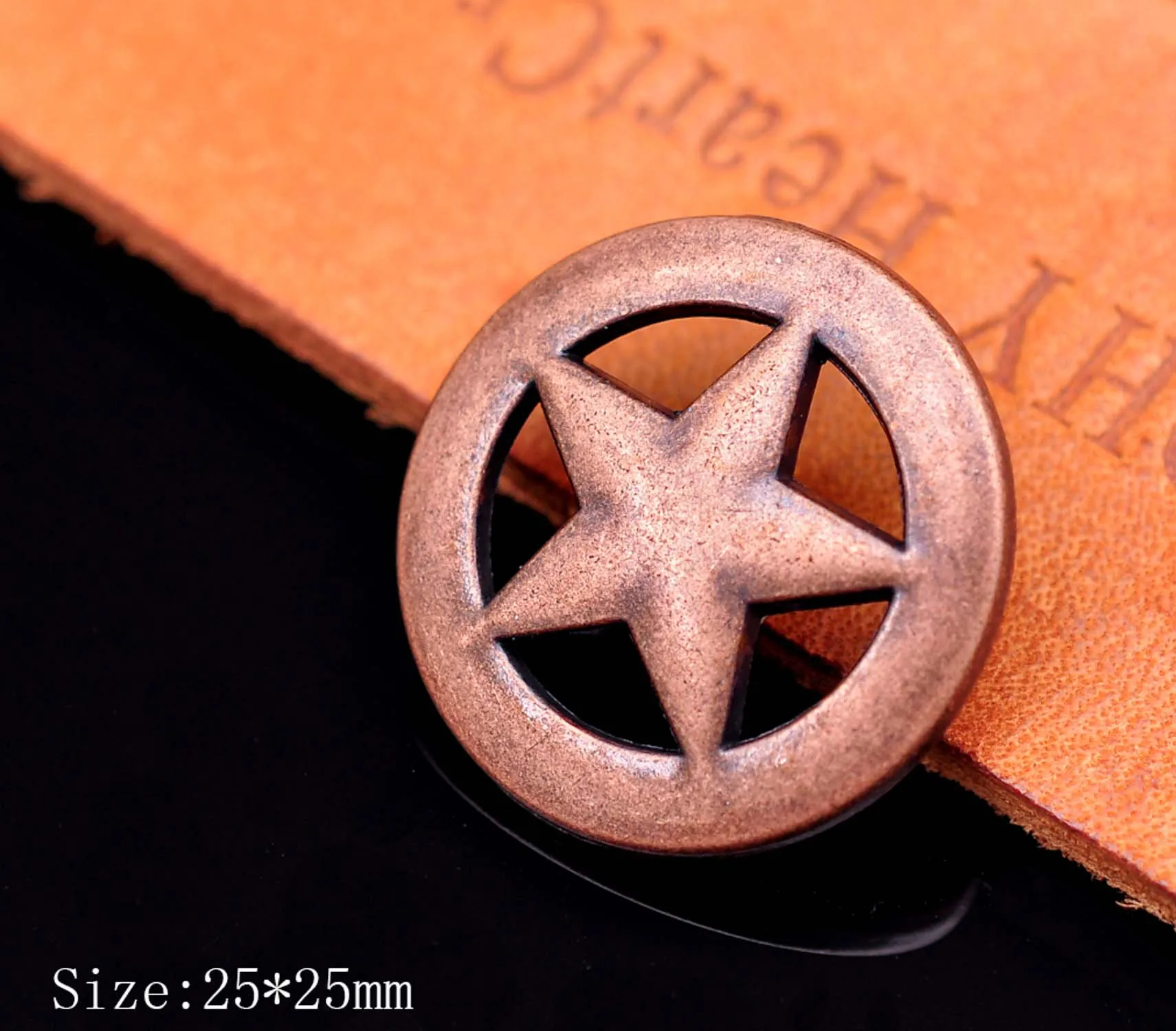 10X" состаренная латунь, медь Western Texas Cowboy Ranger Star Conchos для седла головной убор Bridle кожевенное ремесло декоративная лента 25 мм