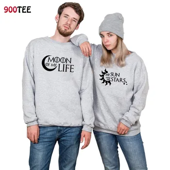 

Funny Hoodies Couple Print Moon of My Life Pullover Women Sweatshirt Knitted Autumn Couple Clothes Plus Size Ladies Hoodie Tops