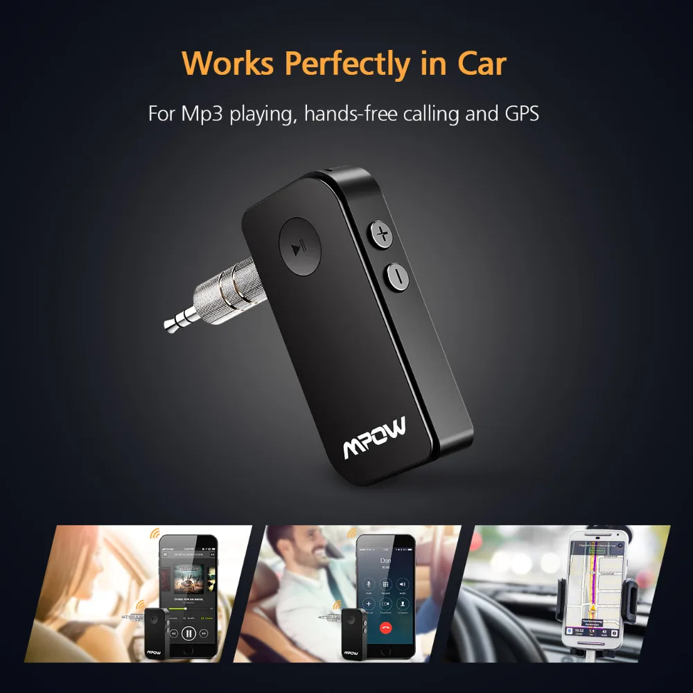 Mpow BH044 3nd Genetarion Беспроводной Bluetooth 4 1 приемник громкой связи 3 5 мм аудио потокового