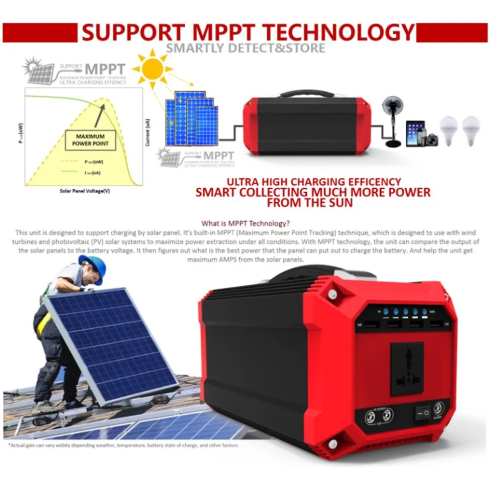 

220V/300W High Power Outdoor Portable UPS Power Emergency Solar Generator Car Auto Emergency Power Bank with Display