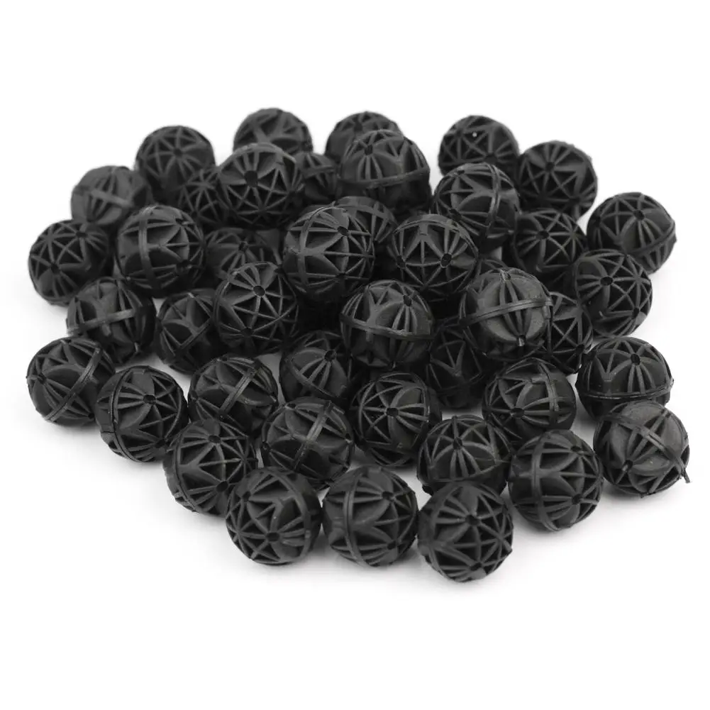 

50pcs/lot Black 16mm Biological Bio Balls Aquarium Pond Fish Tank Wet/Dry Canister Filter Clean Media Aquariums Accessories