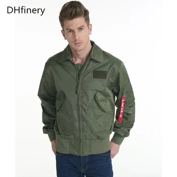 

DHfinery autumn Mens army military Bomber Jacket blue and black bomber jacket European size: xs-2XL FL03