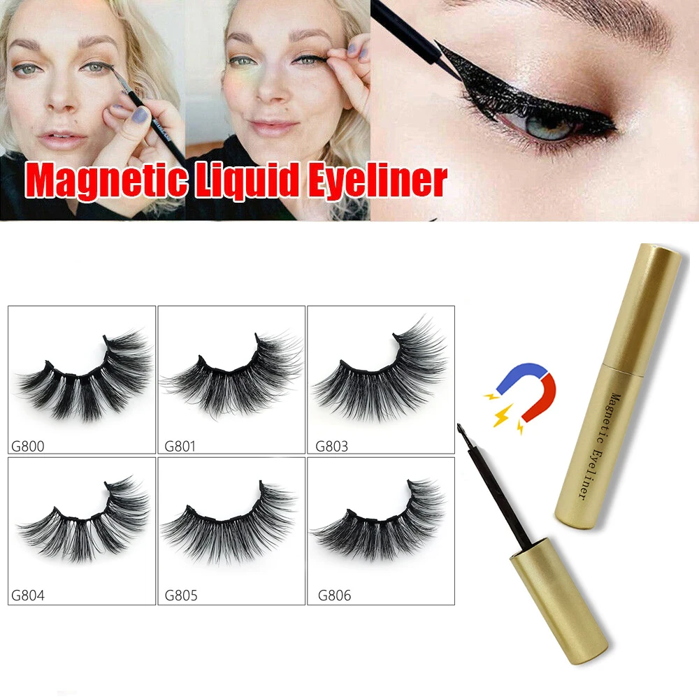 Firm Quick Dry Liquid Black Magnetic Eyeliner with Mink False Eyelashes Waterproof Comfortable Easy To Wear Dropship TSLM1