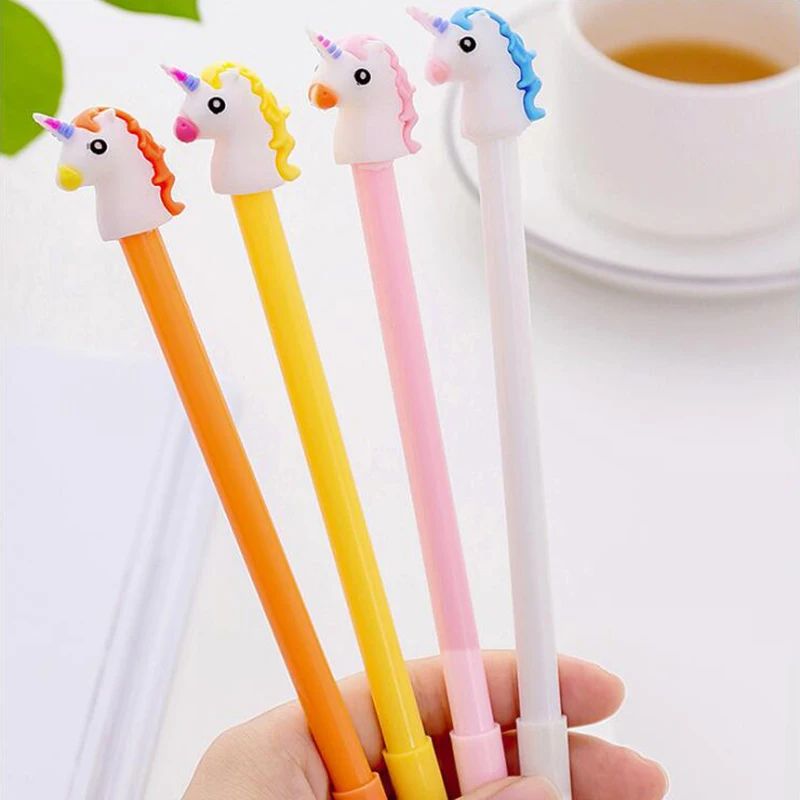 

Kawaii Unicorn Shape Gel Pen DIY Office Stationery and School Supplies Smooth Writing Black and Blue Ink 0.5mm Pen 1PCS