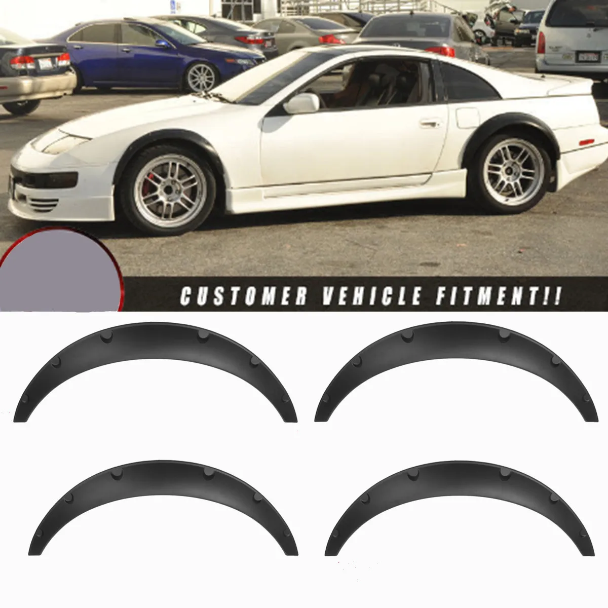 Black 4pcs Car Mudguard Mud Guard Auto Accessories Universal Car