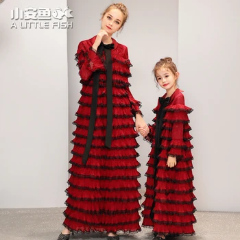 

Mama Mother Daughter Dress 2019 Spring Winter Girls Beach Clothes Mommy and Me Wedding Dress Mom and Daughter Dress Clothing