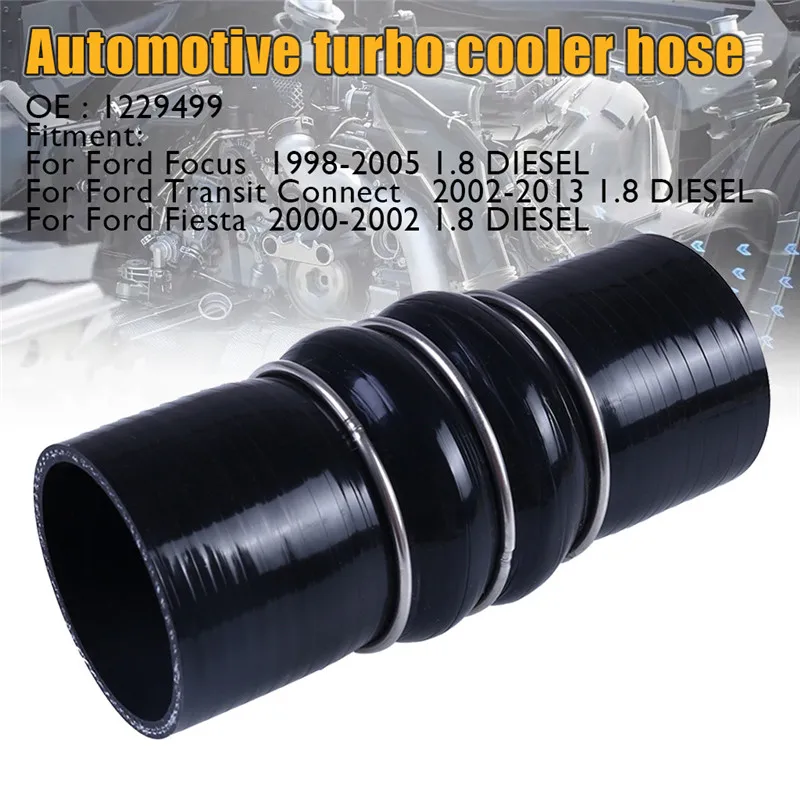 

CARPRIE Hose Intercooler Turbo Hose Pipe Joiner Adapter OEM# 1229499 With Anti-aging Properties Black Silicone Manguera jy10