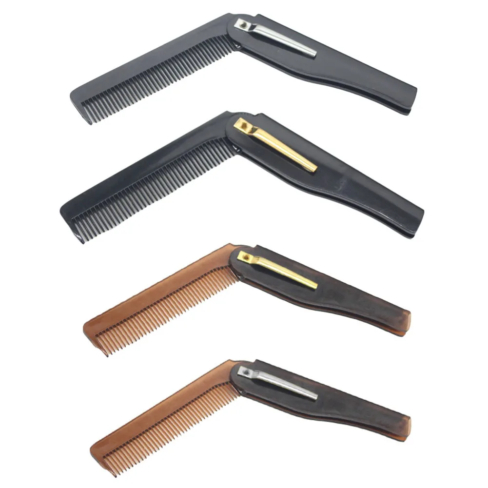 Portable Folding knife type horn hair combs travel commercial plastic
