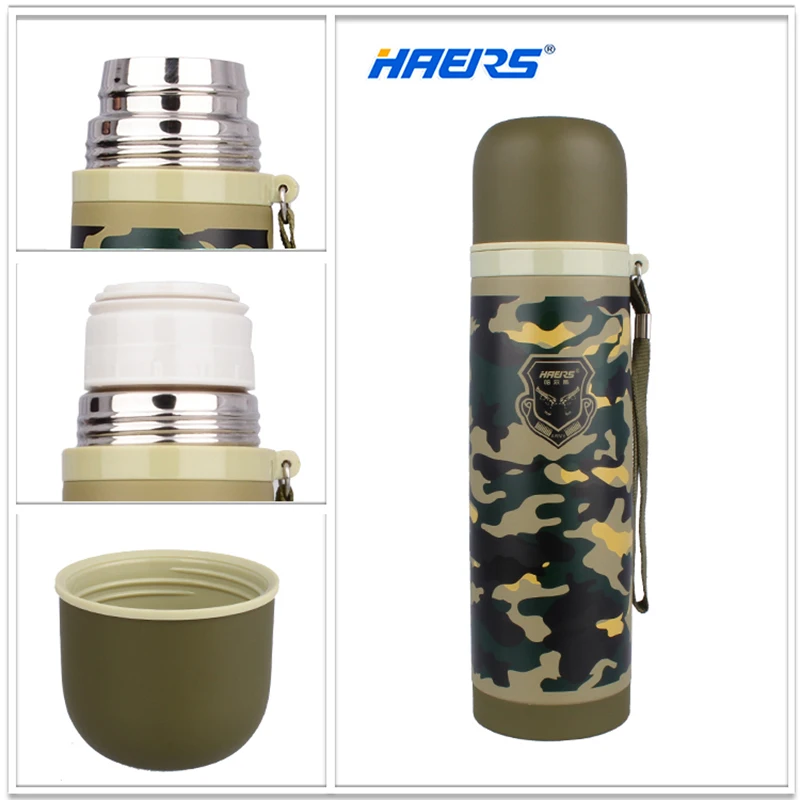 Haers Thermos 500ml Stainless Steel Insulated Thermos Outdoor Water