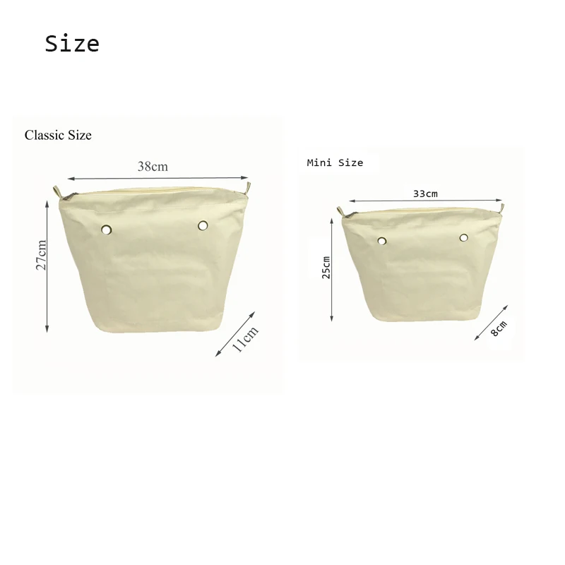 New Classic Size Solid waterproof Insert Inner Lining Insert Zipper Pocket for Obag O Bag handbag Silicone package accessories