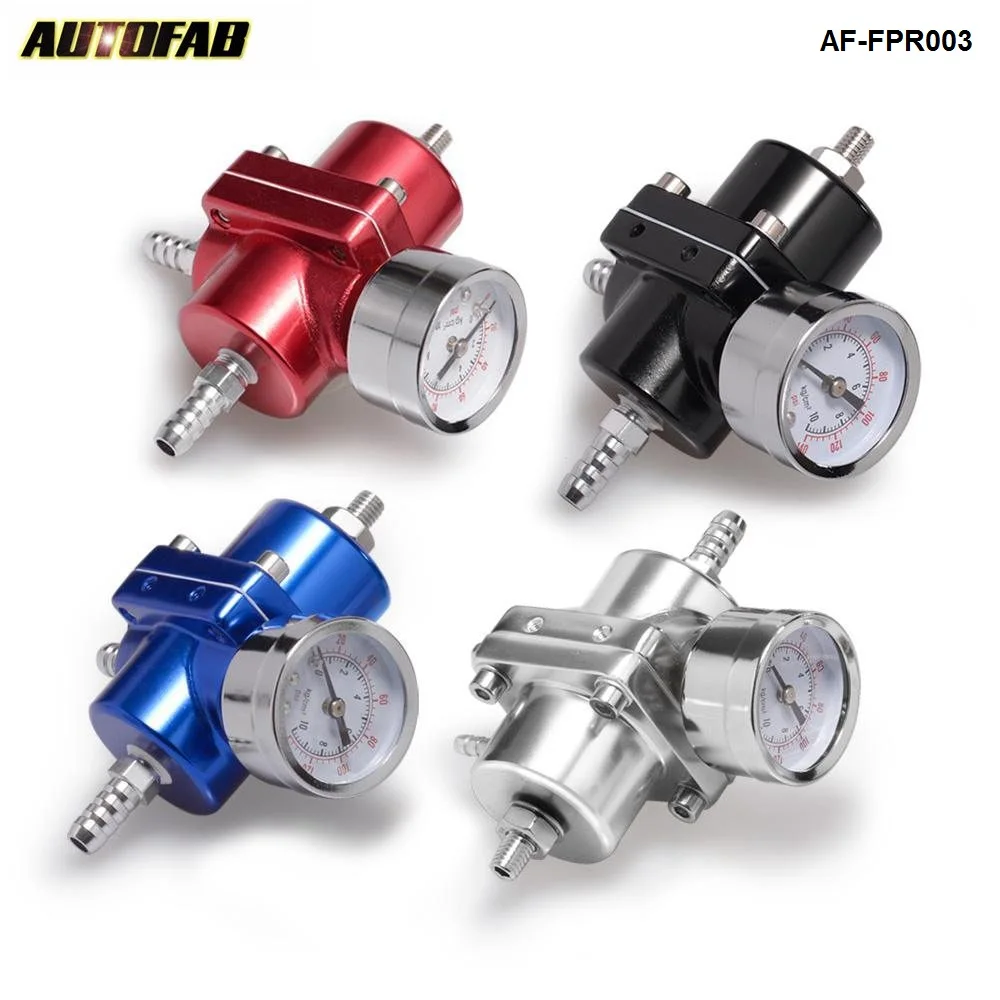 

Adjustable FueL Pressure Regulator FPR 0-140 Psi Oil Gauge+Hose Kit(Default Red)Universal Jdm For Honda crv AF-FPR003