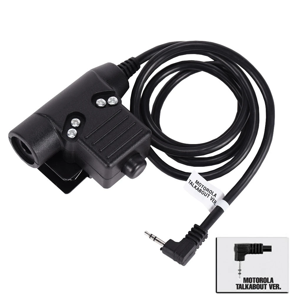 Military Headset Adapter U94 PTT for Icom / Kenwood / Midland / Motorola Talkabout / Mobile Phone Headset PTT Cable Plug