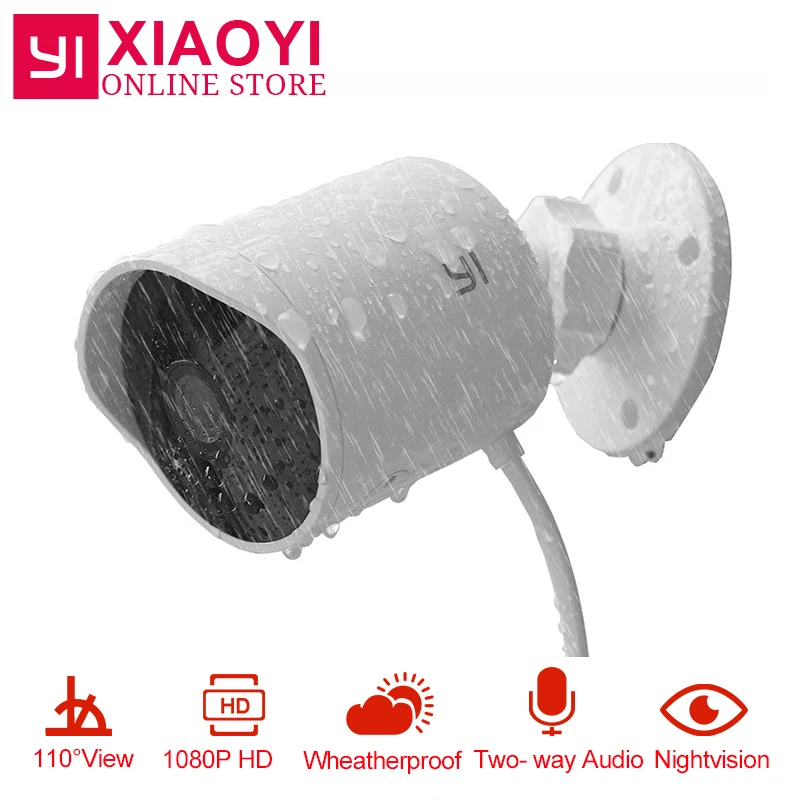Original YI Outdoor Security Camera Cloud Cam Wireless IP 1080p Resolution Waterproof Night Vision Security Surveillance