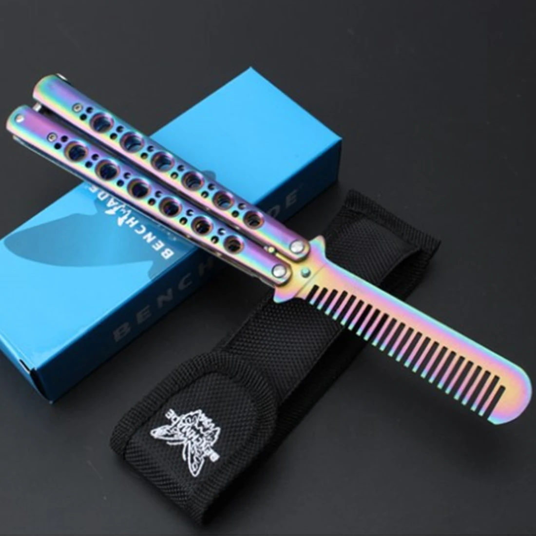 

Butterfly In Knife 23cm Training Folding Knife Dull Tool Titanium Coated Stainless Steel Butterfly Folding Knife Not Sharp