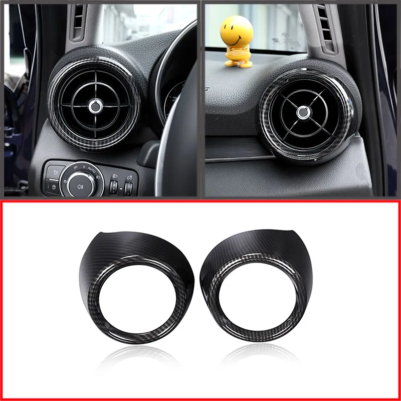 

Carbon Fiber Style For Alfa Romeo Giulia 2017 2018 2019 2020 ABS Plastic Front Side Air Conditioning Cover Frame Trim 2pcs