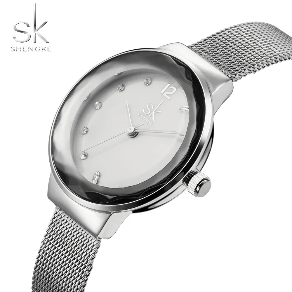 

Rhinestone SK Luxury Brand Steel Quartz Watch Fashion Women Clock Female Ladies Dress Wristwatch Gift Silver Gold Relojes Mujer