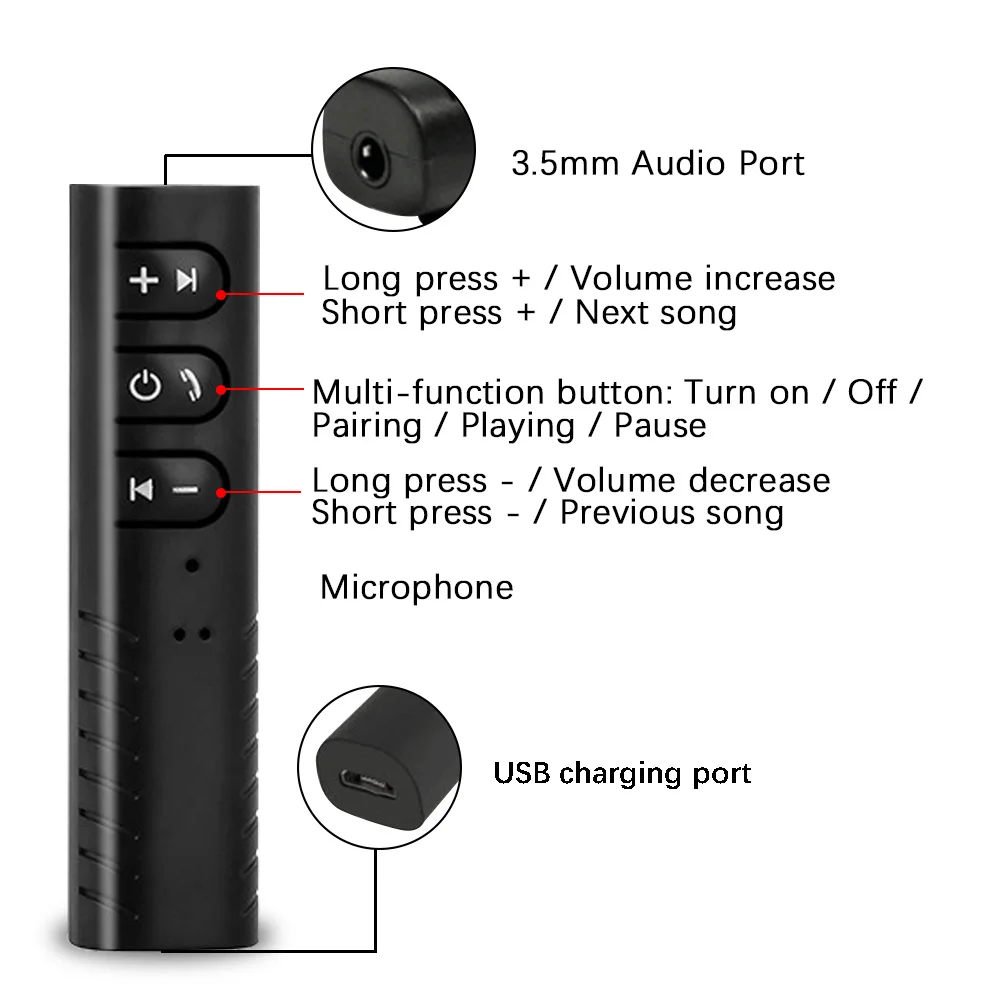 Мини 3,5 мм разъем AUX Bluetooth автомобильный комплект громкой связи Музыка Аудио адаптер приемник Авто Bluetooth наушники Автомобильная стереоколонка