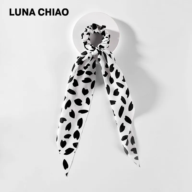 LUNA CHIAO, модные женские аксессуары для волос, тканевые банданы, резинки для волос, змеиный Леопардовый принт, шарф, конский хвост, держатель