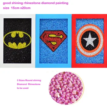 

Superman Diamond Painting US Captain Logo Diy 5D Diamond Painting Batman Embroidery 3 Sizes Shining Diamond Rhinestone 20*15CM