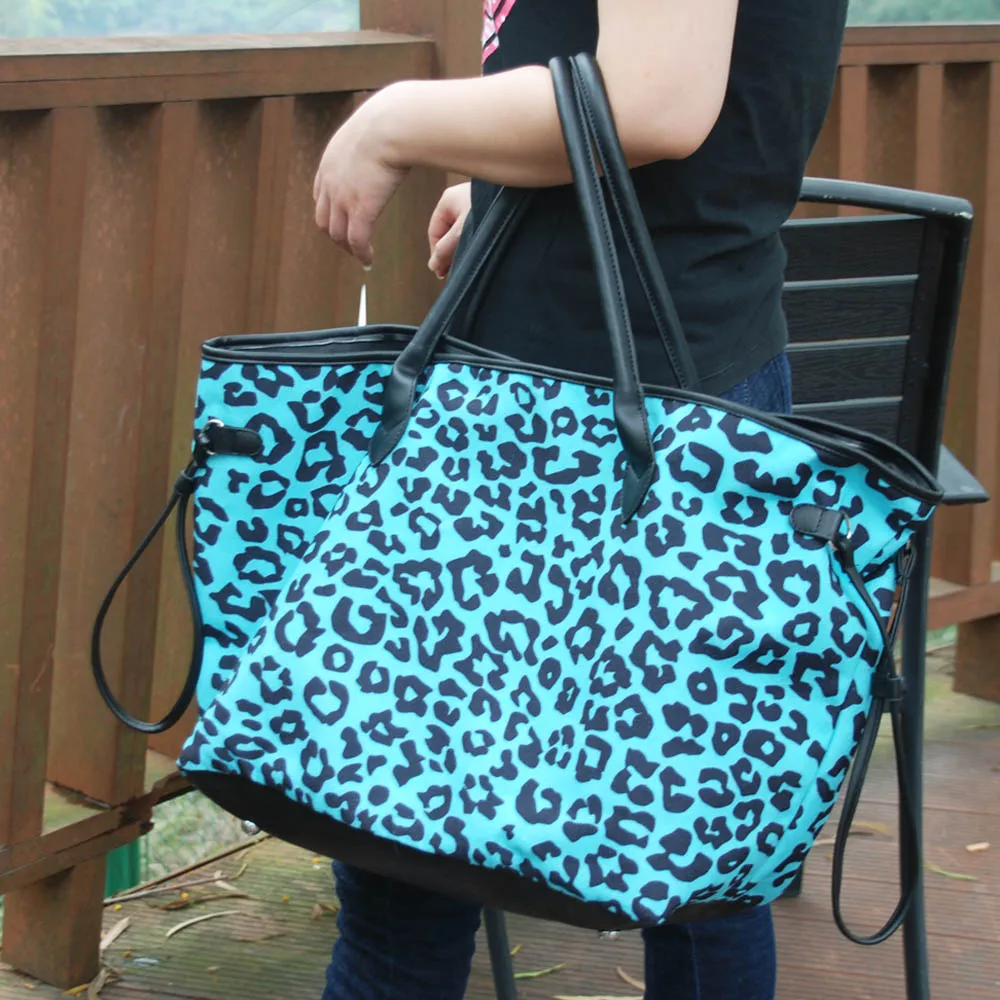leopard tote purse
