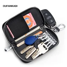 

Oufankadi Genuine Cow Leather Wallet Multi Function Key Case Fashion Housekeeper Holders 6 Key Rings Key Case Bag Pouch Purse
