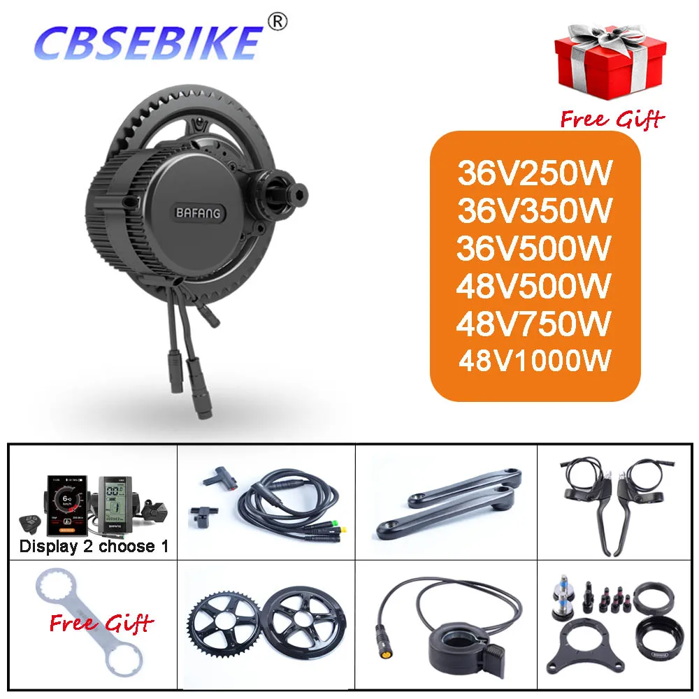Комплект для электровелосипеда Bafang BBS01 BBS02 BBS03/BBSHD Средний приводной двигатель 36 в