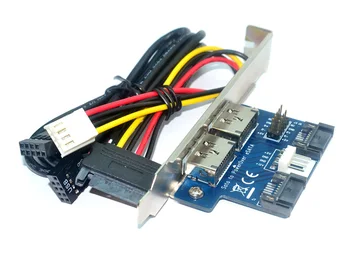 

20pcs/lot Desktop Computer Dual Port SATA to Power eSATA eSATAp 9Pin to USB 2.0 Converter Expansion Rear Bracket Card