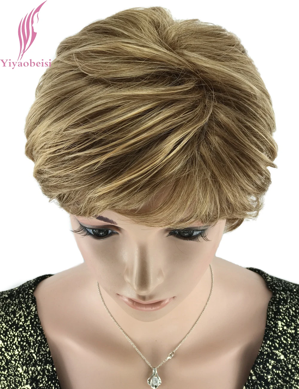 Yiyaobess 6inch Natural Highlights Short Blonde Wig Synthetic Afro Hair Straight Wigs For Black Women Free Shipping Yiyaobess 6inch Natural Highlights Short Blonde Wig Synthetic Afro Hair Straight Wigs For Black Women Free Shipping