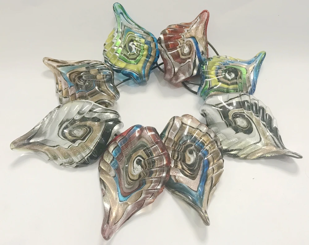 8 pcs/lot Mixed Color Unique Lampwork Murano Art Glass Charms Pendant Necklace for men womens Gif | Украшения и аксессуары
