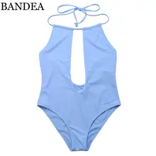 BANDEA цельное сексуальное бикини одежда для плавания Однотонный женский бандажный купальник купальники монокини купальник
