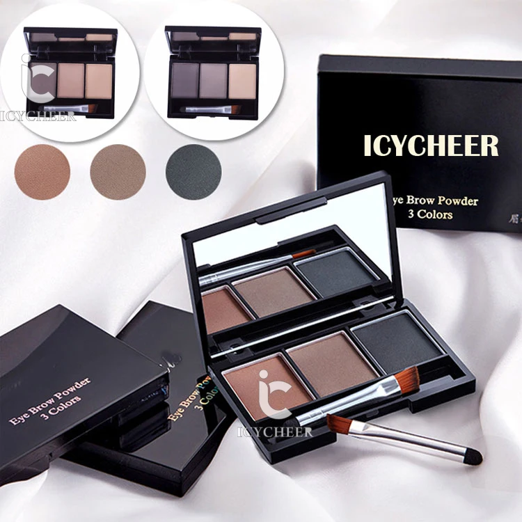 ICYCHEER, 3 цвета, водонепроницаемые тени для век, пудра для бровей, макияж, палитра для женщин, красота, косметика для бровей, макияж, набор