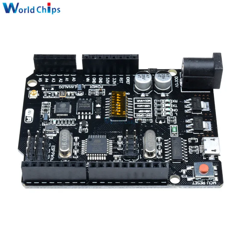 UNO + WiFi R3 ATmega328P ESP8266 (32 Мб памяти) CH340G для Arduino Uno NodeMCU WeMos новое поступление|new arrival|uno r3