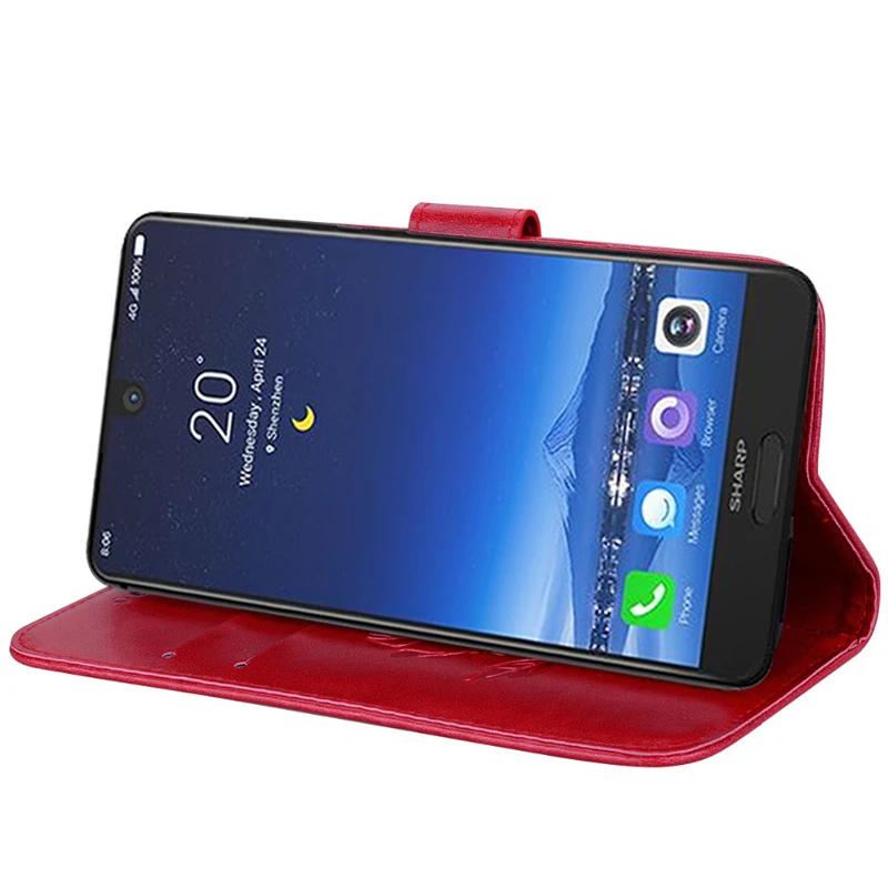 Чехол книжка для Sharp Aquos S2 защитный Стильный чехол подставка из искусственной