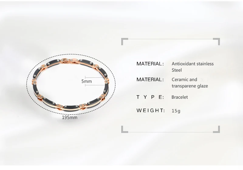 Новинка 585, женский браслет из розового золота, черный, белый, керамический, гладкий, нержавеющая сталь, элегантный браслет, модные ювелирные изделия, подарки, высокое качество