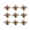 2 pièces 4 pièces strass abeille breloques émail alliage pendentif couleur or femmes bracelet collier à faire soi-même bijoux boucles d'oreilles accessoires cadeau ► Photo 1/5