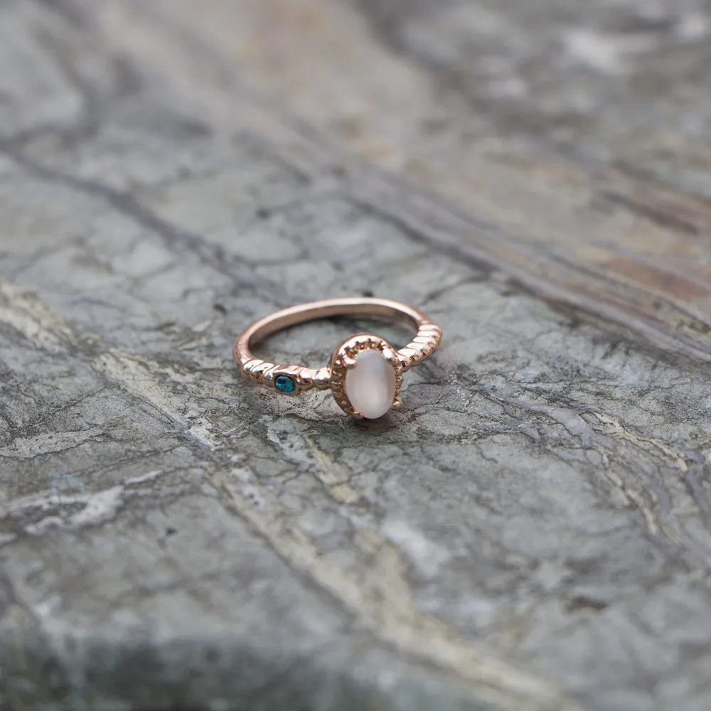 Новое Элегантное кольцо с белым опалом Модный Белый позолоченный браслет розовое золото серебро кольца для помолвки/обязательства для женщин anillos