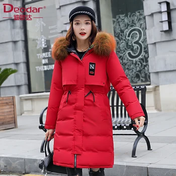 

Deodar Winter jacket women 2018 new coat thickening warm female down jacket hooded long women's parkas down coats Feather