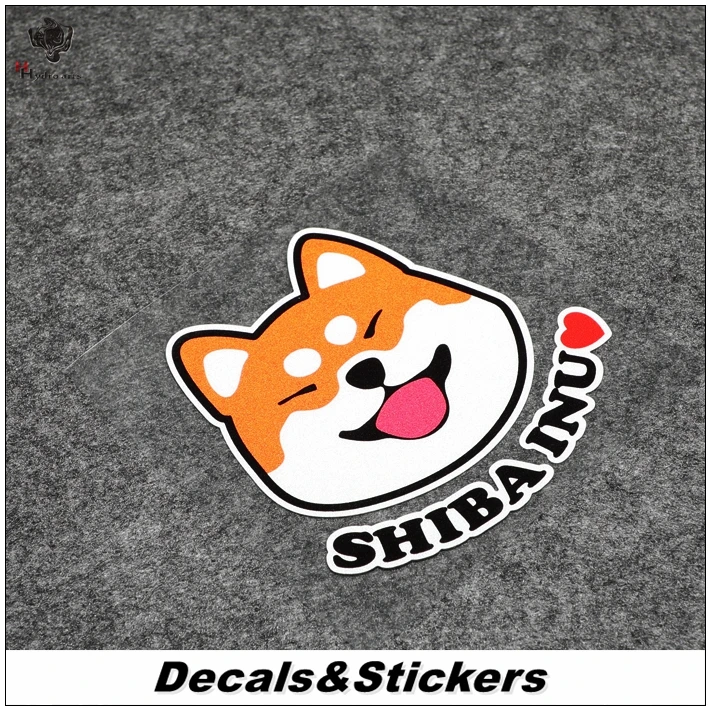 

NO.L230 Shiba Inu Cartoon Dog Cute 3M Reflective Modified Stickers Car Glass Waterproof Decals Racing Motorcycle