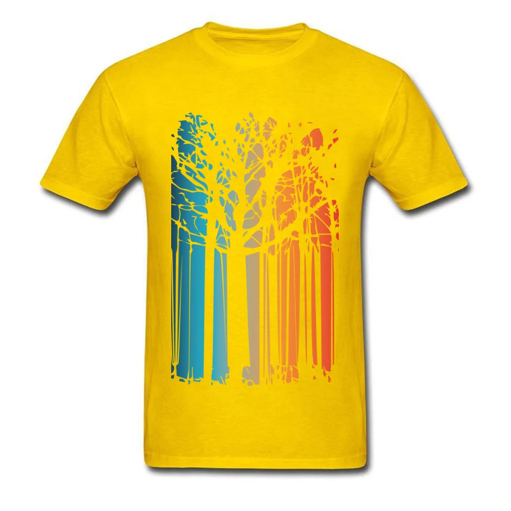 Magic colored forest Fashionable T Shirts for Men Cotton Lovers Day Tees Printed Tops T Shirt Short Sleeve Fashion Round Neck Magic colored forest yellow