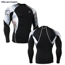 Велосипедные Майки Спортивная Одежда мужская Упражнение Тренажерный Зал Запуск Сжатия Базовый Слой С Длинным Рукавом Двойной Графический Рукава Колготки