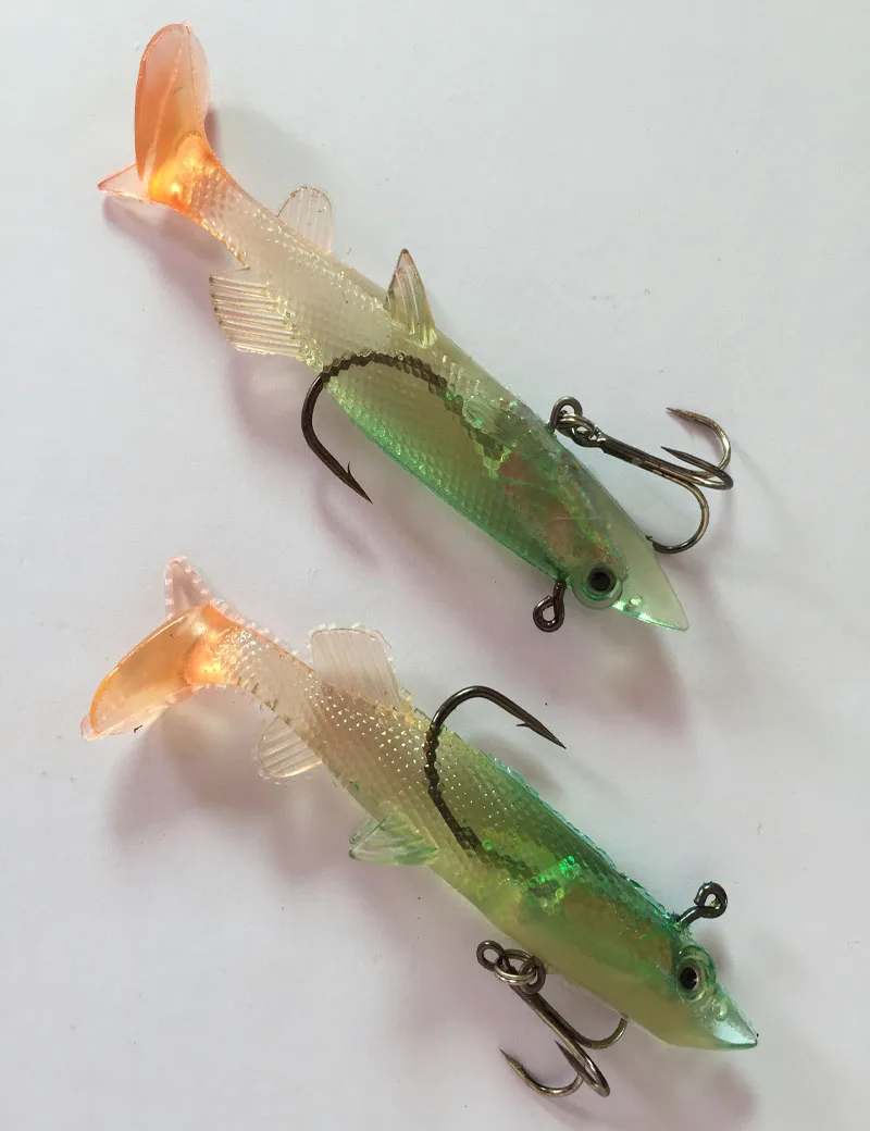 3D EYES Simulation Green bait Jig Head heads fishing gear lures 12cm